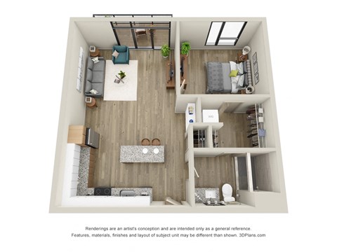 Barlow II - 1 Bed, 1 Bath with Balcony - Downtown Kalamazoo, MI Apartments - 400 Rose